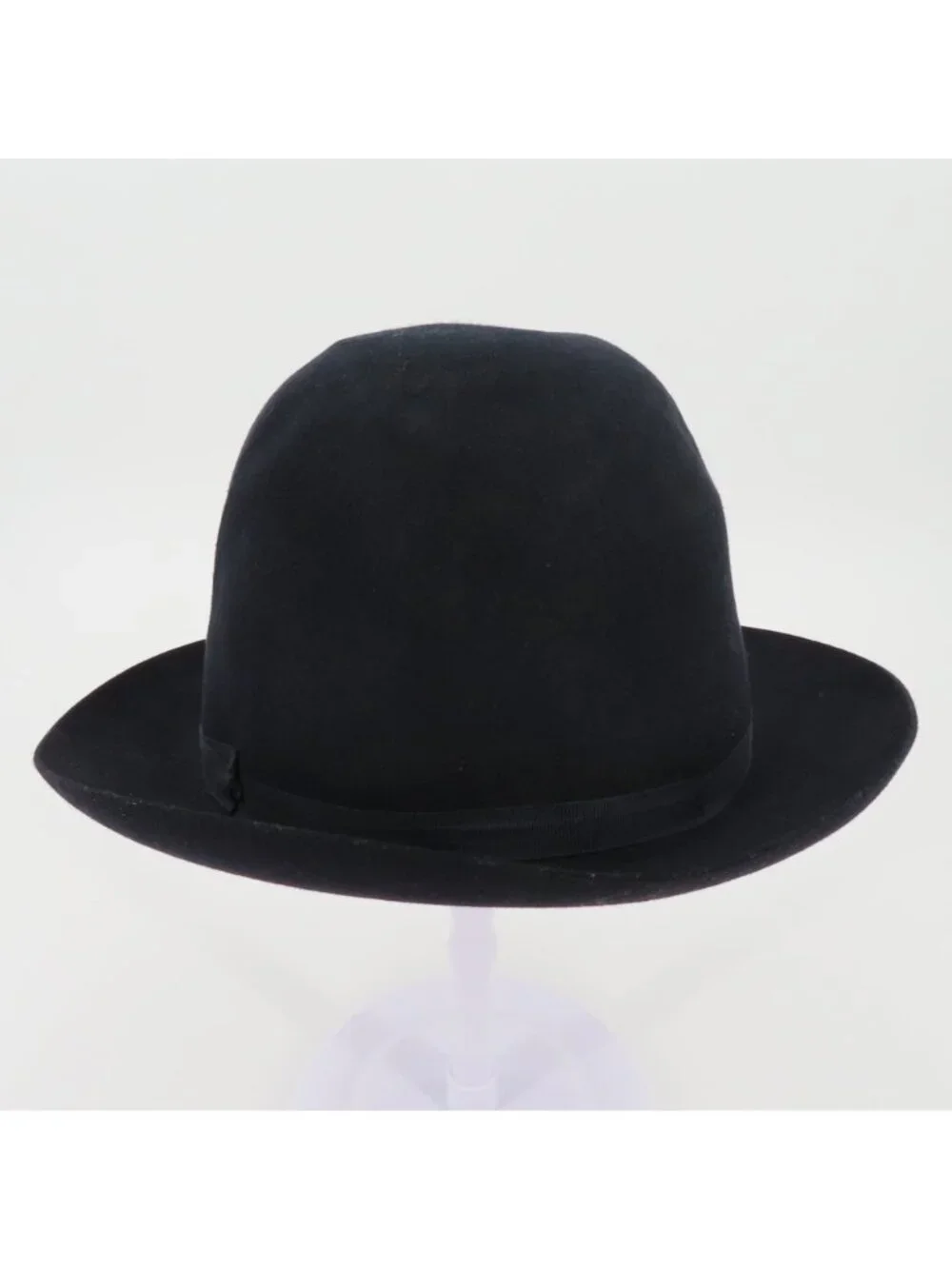 VTG Burberrys Womens Medium M Dark Navy Blue Bowler Derby Hat Made in England